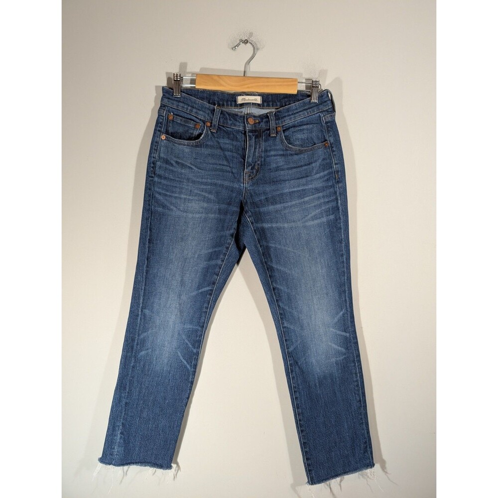 Madewell Womens The Slim Boy Raw Hem Jeans Sz 25 Minimalist Capsule Everyday